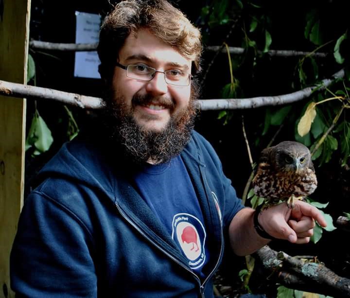 Randal Counihan with an owl