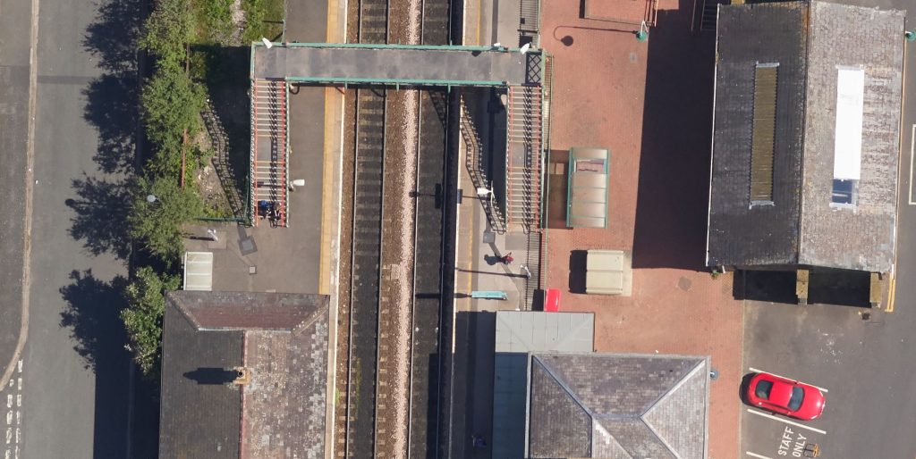 aerial image of railway