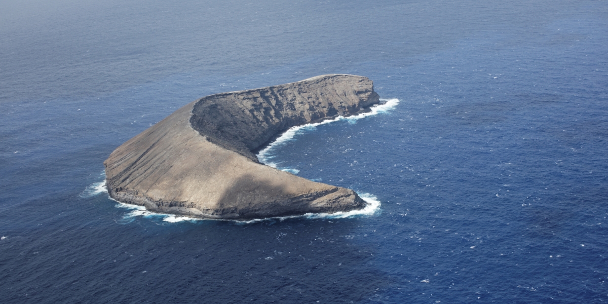 Aerial view of Kaula island, Hawaii